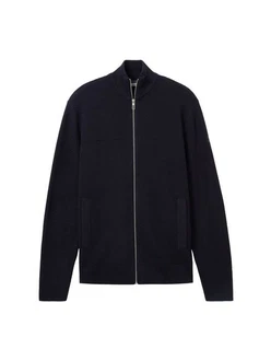 TOM TAILOR Strickjacke Cardigan Reißverschluss Structure Mix Knit Jacket TOM TAILOR Strickjacke Cardigan Reißverschluss Structure Mix Knit Jacket