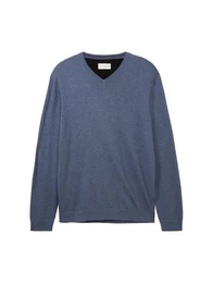 Strickpullover BASIC V-NECK aus Baumwolle