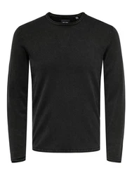 ONLY & SONS Pullover ONSGaston OS WASH CREW KNIT CS Schwarz/Dunkelgrau/Grau