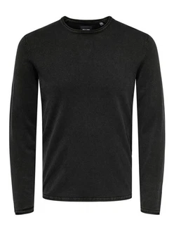 ONLY & SONS Pullover ONSGaston OS WASH CREW KNIT CS Schwarz/Dunkelgrau/Grau