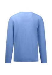 FYNCH-HATTON Langarmshirt mit Knopfleiste Blau/Hellblau