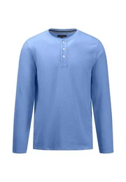 Langarmshirt mit kurzer Knopfleiste