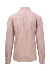 FYNCH-HATTON Langarmhemd mit Logoprägung Rosa/Beige