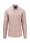 FYNCH-HATTON Langarmhemd mit Logoprägung Rosa/Beige