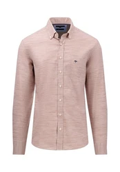 FYNCH-HATTON Langarmhemd mit Logoprägung Rosa/Beige