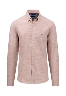 FYNCH-HATTON Langarmhemd mit Logoprägung Rosa/Beige