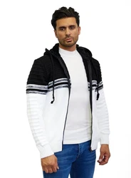 Denim Distriqt Strickjacke Herren Schwarz/Weiß/Braun