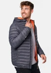 Indicode Herren Bowers Steppjacke Winterjacke Übergangsjacke Dunkelgrau/Grau/Orange/Rot