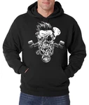 Youth Designz Kapuzenpullover Biker Skull Zombie Hoodie Schwarz/Grün