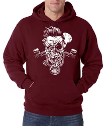 Youth Designz Kapuzenpullover Biker Skull Zombie Hoodie Dunkelrot/Bordeaux/Rot