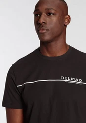 DELMAO T-Shirt Kurzarm Schwarz/Braun/Grau