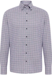 Eterna Langarmhemd MODERN FIT Dunkelgrau/Grau/Lila
