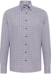 Eterna Langarmhemd MODERN FIT Dunkelgrau/Grau/Lila