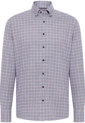 Eterna Langarmhemd MODERN FIT Dunkelgrau/Grau/Lila