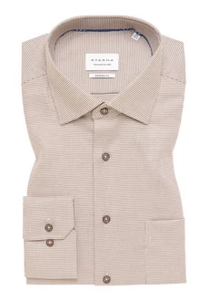 Eterna Langarmhemd MODERN FIT NON IRON Beige/Lila/Braun/Rot