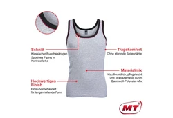 MT Unterhemd Herren Tank-Top Schwarz/Dunkelgrau/Grau