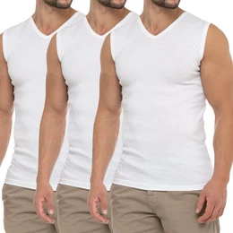 Unterhemd Herren Business Muskelshirt V-Neck (3er Pack) Muscle Shirt