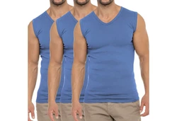 celodoro Unterhemd Herren Business V-Neck Blau