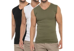 celodoro Unterhemd Herren Business V-Neck Dunkelgrün/Dunkelblau/Khaki/Beige