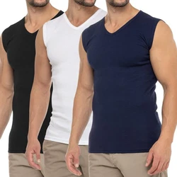 celodoro Unterhemd Herren Business V-Neck Dunkelblau/Weiß