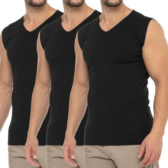 celodoro Unterhemd Herren Business V-Neck Schwarz/Dunkelblau