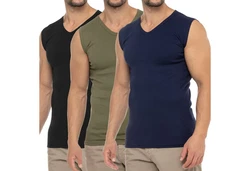 celodoro Unterhemd Herren Business V-Neck Dunkelblau/Khaki/Dunkelgrün/Beige