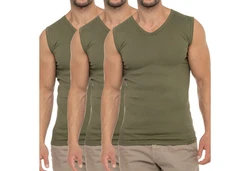 celodoro Unterhemd Herren Business V-Neck Dunkelgrün/Khaki