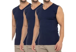 celodoro Unterhemd Herren Business V-Neck Dunkelblau/Blau