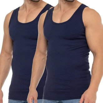 celodoro Unterhemd Business Tank Top Dunkelblau/Blau