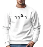 Neverless Sweatshirt Herren Wanderer Herzschlag Outdoor Natur Rundhals-Pullover Weiß/Dunkelblau