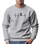 Neverless Sweatshirt Herren Wanderer Herzschlag Outdoor Natur Rundhals-Pullover Grau/Hellgrau/Braun/Dunkelblau