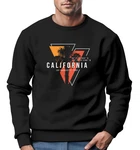 Neverless Sweatshirt Herren Palmen Kalifornien Los Angeles USA Schwarz/Orange/Braun/Rot