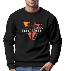 Neverless Sweatshirt Herren Palmen Kalifornien Los Angeles USA Schwarz/Orange/Braun/Rot