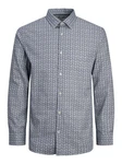 Jack & Jones Langarmhemd JPRBLANORDIC PRINT SHIRT Grau/Blau/Dunkelblau/Hellblau