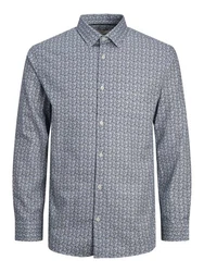 Jack & Jones Langarmhemd JPRBLANORDIC PRINT SHIRT Grau/Blau/Dunkelblau/Hellblau