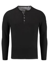 Strickpullover Sandro fr Herren double Layer Look einfarbig krperbetont MSW00161