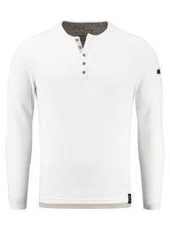 Strickpullover Sandro fr Herren double Layer Look einfarbig krperbetont MSW00161