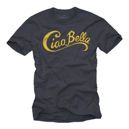 Print-Shirt Herren Italienischer Spruch Ciao Bella Coole Mode Italien Style Logo