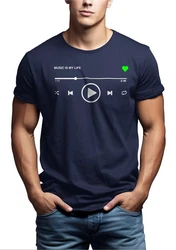 MAKAYA Print-Shirt Herren Motiv Musik Playlist Dunkelblau/Lila