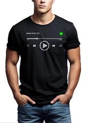 MAKAYA Print-Shirt Herren Motiv Musik Playlist Schwarz/Dunkelgrün/Grün