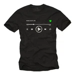MAKAYA Print-Shirt Herren Motiv Musik Playlist Schwarz/Dunkelgrün/Grün