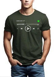 MAKAYA Print-Shirt Herren Motiv Musik Playlist Dunkelgrün
