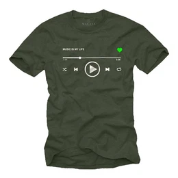 Print-Shirt Herren Motiv Musik Playlist Geschenke fr Musiker Coole Mnner Mode (Rundhals, Kurzarm) mit Druck