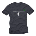 MAKAYA Print-Shirt Herren Motiv Musik Playlist Dunkelgrün/Dunkelblau