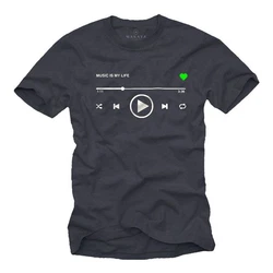 MAKAYA Print-Shirt Herren Motiv Musik Playlist Dunkelgrün/Dunkelblau