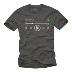 MAKAYA Print-Shirt Herren Motiv Musik Playlist Dunkelgrün
