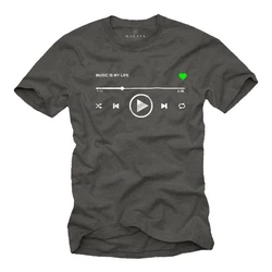 MAKAYA Print-Shirt Herren Motiv Musik Playlist Dunkelgrün