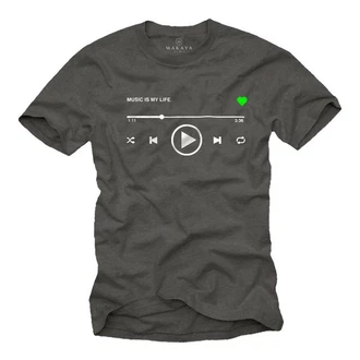 MAKAYA Print-Shirt Herren Motiv Musik Playlist