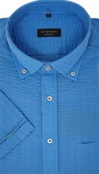 Eterna Kurzarmhemd Regular Fit Seersucker Hellblau/Blau/Pastell