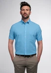 Eterna Kurzarmhemd Regular Fit Seersucker Hellblau/Blau/Pastell